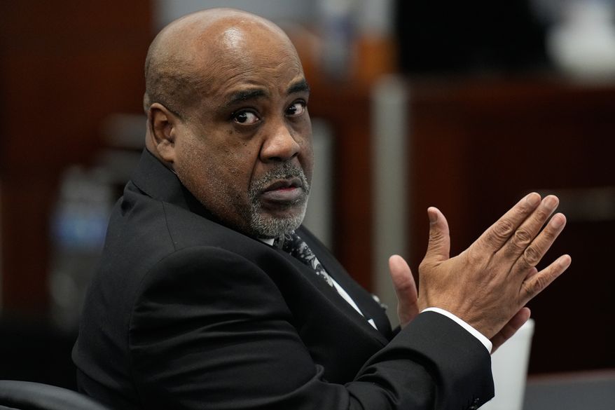 Duane Davis in court for his trial, related to the 1996 killing of rapper Tupac Shakur, at Clark County District Court Regional Justice Center in Las Vegas, Tuesday, Aug. 25, 2026. (AP Photo/John Locher, Pool)