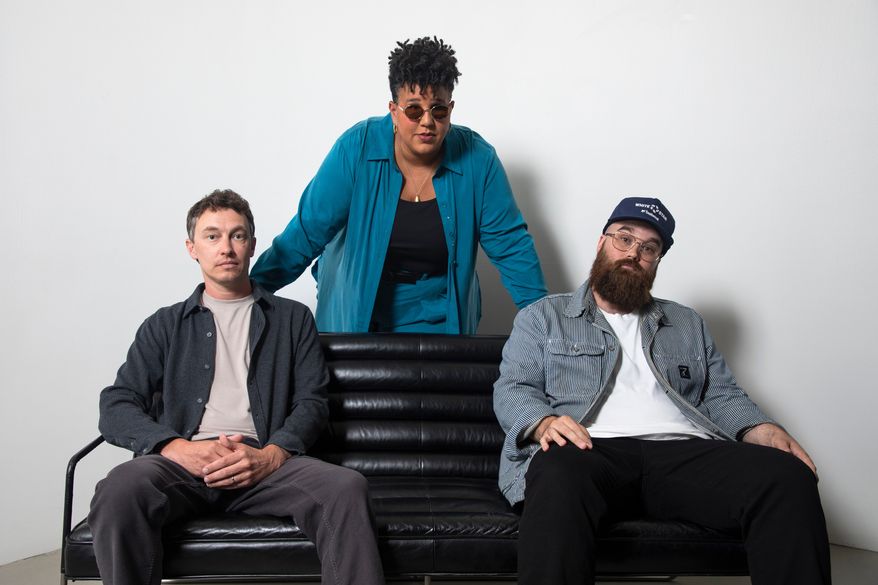 Heath Fogg, from left, Brittany Howard and Zac Cockrell, of the Alabama Shakes, pose for a portrait in New York on Saturday, June 27, 2026. (Photo by Andy Kropa/Invision/AP)