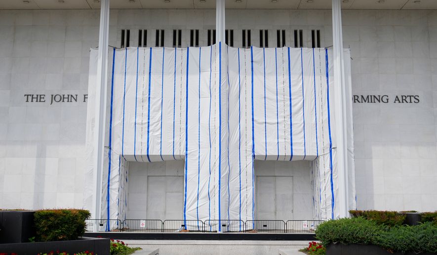 The exterior of the Kennedy Center is seen, Thursday, Aug. 27, 2026 in Washington. (Photo/Pablo Martinez Monsivais)
