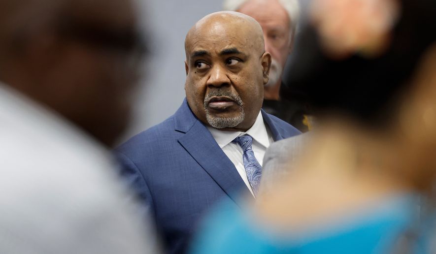 Duane Davis looks on during his trial, related to the 1996 killing of rapper Tupac Shakur, in Clark County District Court at the Regional Justice Center in Las Vegas, on Wednesday, Aug. 26, 2026. (Caroline Brehman/Pool Photo via AP)