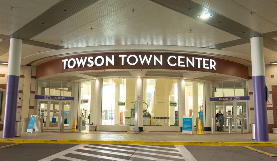 Street-level garage entrance to Towson Town Center. File photo credit: 010110010101101 via Shutterstock.