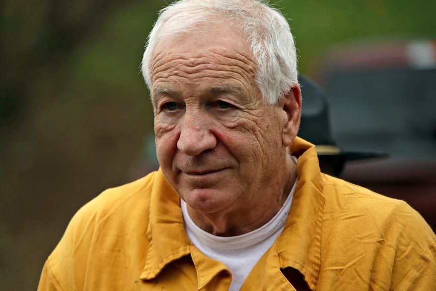 Former Penn State University assistant football coach Jerry Sandusky arrives at the Centre County Courthouse, Friday, Nov. 22, 2019, in Bellefonte, Pa. (AP Photo/Gene J. Puskar, File)