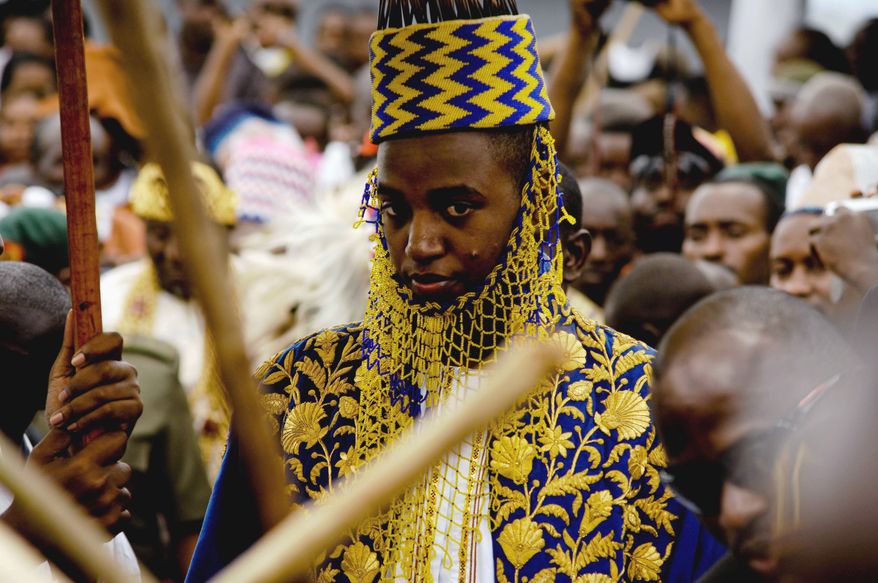 Uganda's King of the Tooro Kingdom, King Oyo Nyimba Kabamba Iguru Rukidi IV, during his 18th birthday at Fort Portal, Uganda, Saturday, April 17, 2010 as he assumed the full duties of King of the Tooros. (AP Photo/Marc Hofer, File)