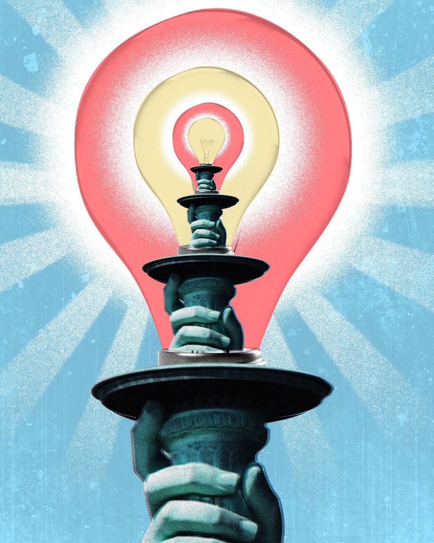 Entrepreneurs in the United States of America illustration by Linas Garsys / The Washington Times