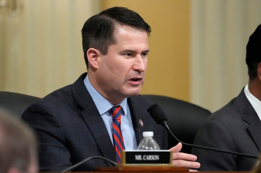 Rep. Seth Moulton, D-Mass., questions witnesses during a hearing on Capitol Hill, Feb. 28, 2023, in Washington. (AP Photo/Alex Brandon, File)