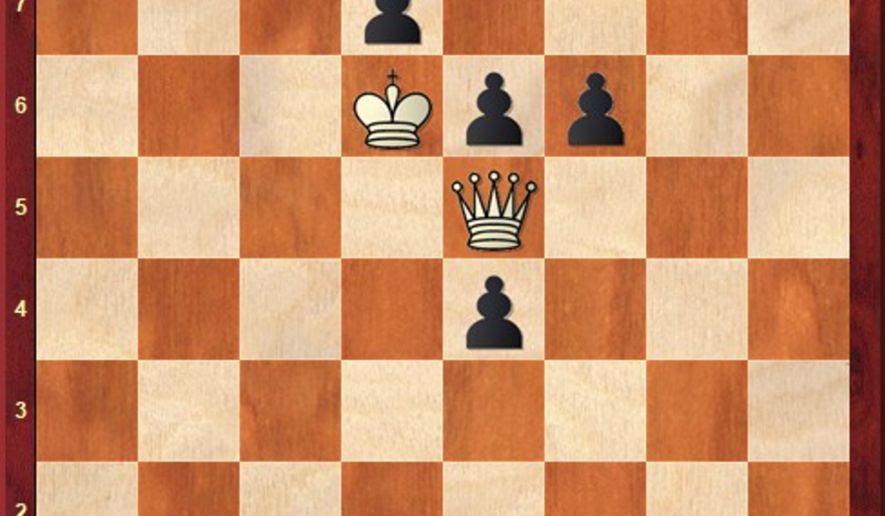 White to move and mate in three in this Sam Loyd game from 1876.