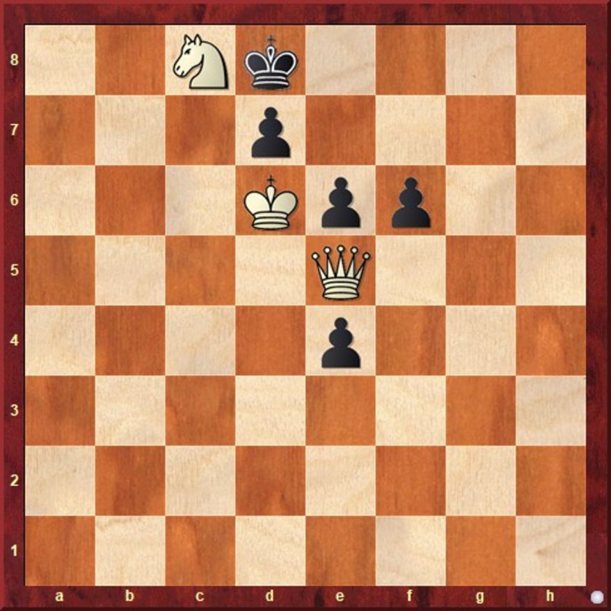White to move and mate in three in this Sam Loyd game from 1876.