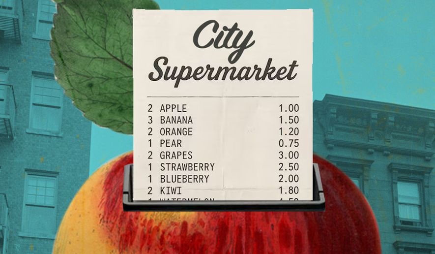 New York City's government-run grocery stores illustration by Linas Garsys / The Washington Times