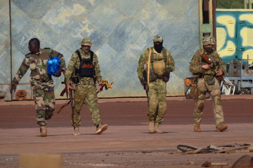 This undated photograph handed out by the French military shows Russian mercenaries in northern Mali. (French Army via AP) **FILE**