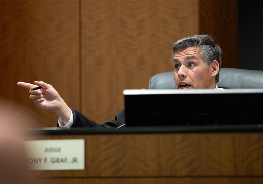 Fourth District Court Judge Tony Graf speaks during closing arguments for the preliminary hearing for Tyler Robinson, the Utah man accused of fatally shooting Charlie Kirk, at the 4th District Court in Provo on Tuesday, Sept. 1, 2026. (Francisco Kjolseth/The Salt Lake Tribune via AP, Pool)
