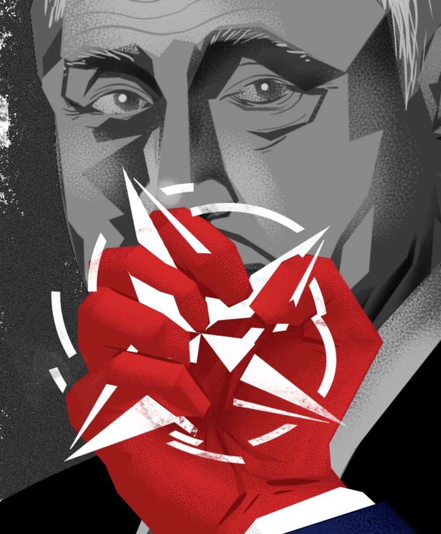 Vladimir Putin and NATO illustration by Linas Garsys / The Washington Times