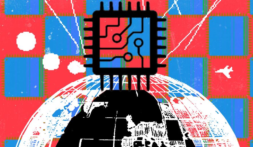 Cyberwarfare illustration by Linas Garsys / The Washington Times