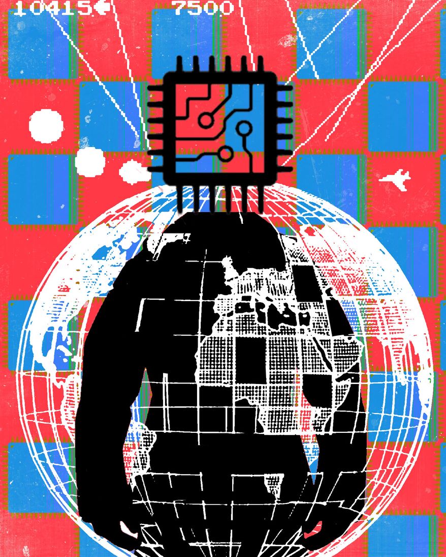 Cyberwarfare illustration by Linas Garsys / The Washington Times