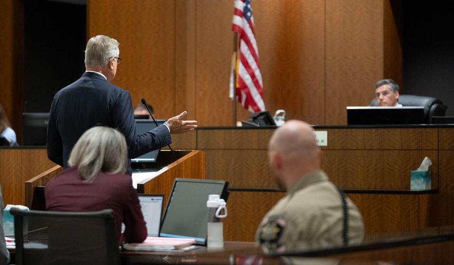Attorney Jeffrey Hunt speaks with 4th District Court Judge Tony Graf during a preliminary hearing for Tyler Robinson, the Utah man accused of fatally shooting Charlie Kirk, in 4th District Court in Provo, Utah, Tuesday, Sept. 1, 2026. (Francisco Kjolseth/The Salt Lake Tribune via AP, Pool)