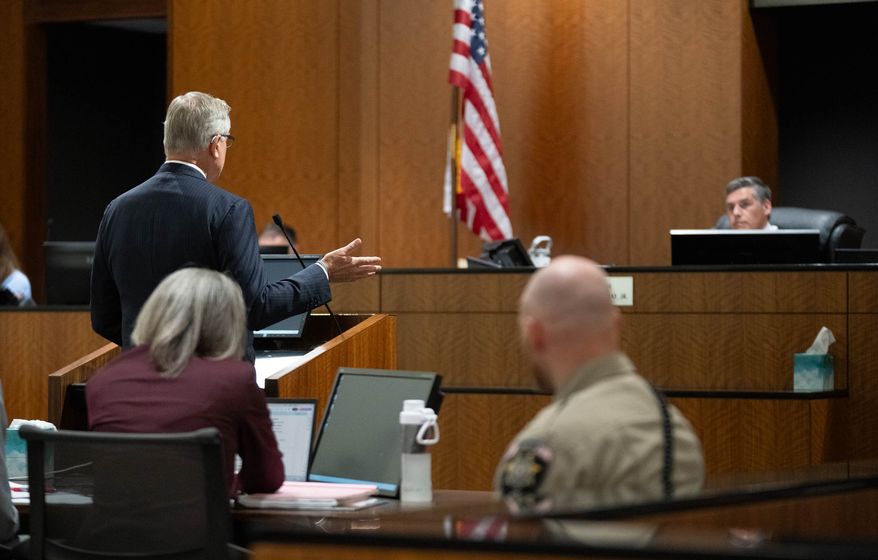 Attorney Jeffrey Hunt speaks with 4th District Court Judge Tony Graf during a preliminary hearing for Tyler Robinson, the Utah man accused of fatally shooting Charlie Kirk, in 4th District Court in Provo, Utah, Tuesday, Sept. 1, 2026. (Francisco Kjolseth/The Salt Lake Tribune via AP, Pool)