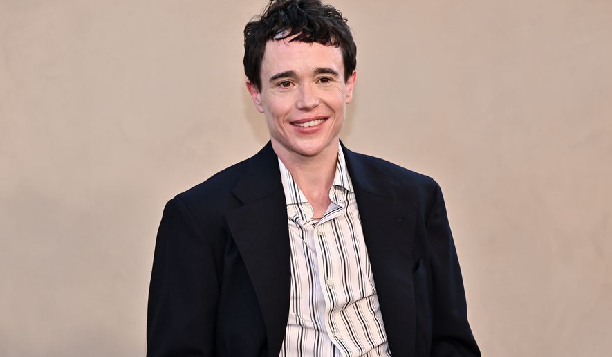 Elliot Page attends the premiere of "The Odyssey" at AMC Lincoln Square on Tuesday, July 14, 2026, in New York. (Photo by Evan Agostini/Invision/AP)