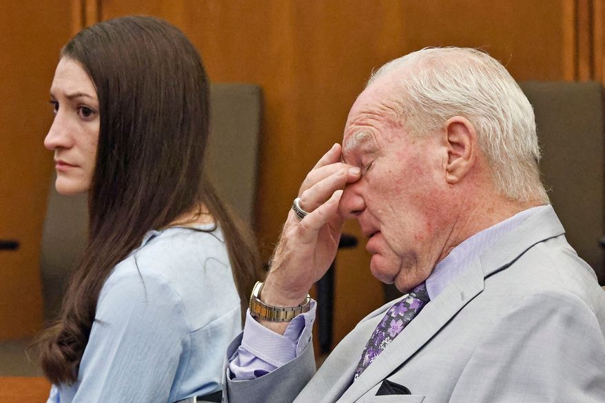 Lindsay Clancy and attorney Kevin Reddington watch as Judge William Sullivan tells the jury to keep discussing a possible verdict after jurors said for a second time they couldn't agree whether Lindsay Clancy was criminally responsible for killing her three children in 2023, Wednesday, Sept. 2, 2026, in Plymouth, Mass. (Greg Derr/The Patriot Ledger)