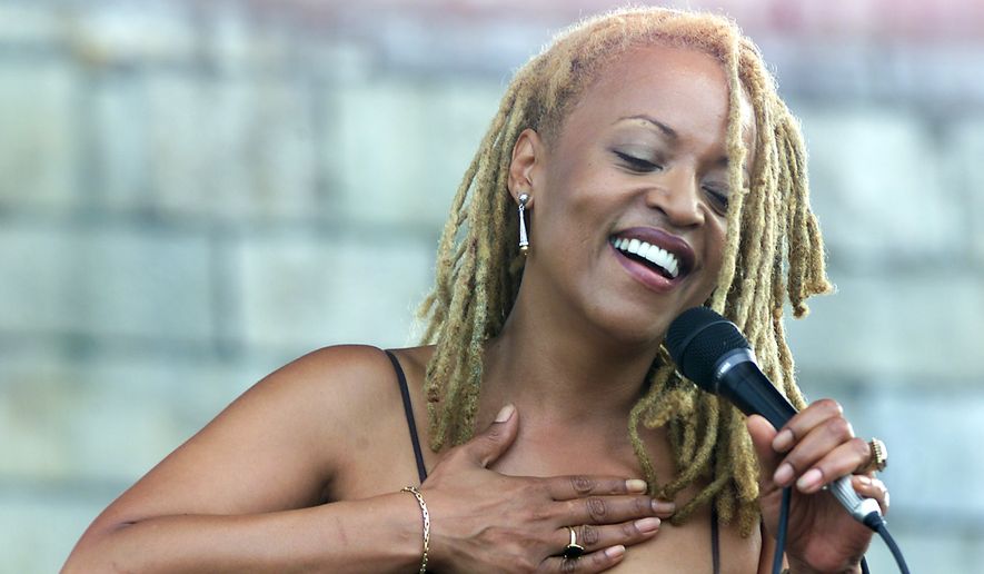 Cassandra Wilson performs at the JVC Jazz Festival in Newport, R.I., on Aug. 10, 2003. (AP Photo/Stew Milne, File)