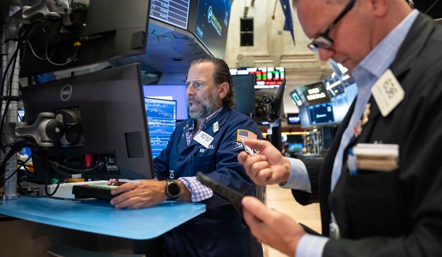 Specialist Michael Pistillo works on the floor of the New York Stock Exchange, Thursday, Aug. 27, 2026, in New York. (AP Photo/Yuki Iwamura)