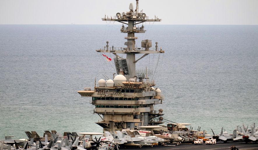 The U.S. Navy aircraft carrier USS Abraham Lincoln arrives at the port in Laem Chabang, Chonburi, Thailand, Wednesday, Sept. 2, 2026. (AP Photo/Sakchai Lalit)