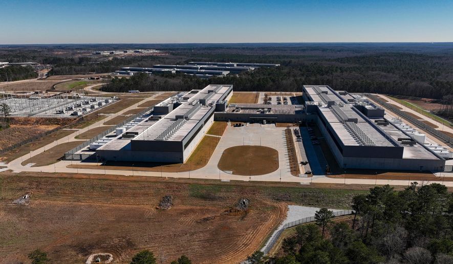 Meta's Stanton Springs Data Center is visible Jan. 13, 2026, in Newton County, Ga. (AP Photo/Mike Stewart, File)