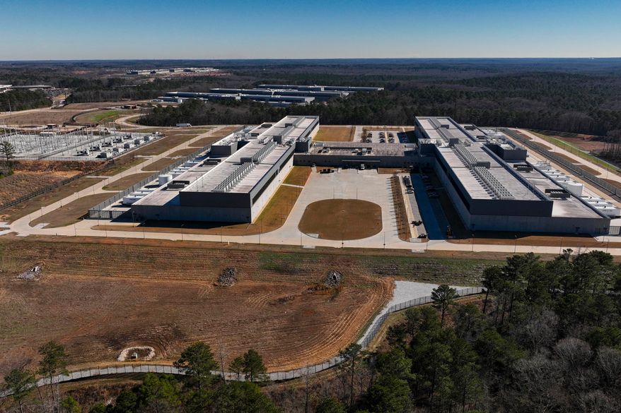 Meta's Stanton Springs Data Center is visible Jan. 13, 2026, in Newton County, Ga. (AP Photo/Mike Stewart, File)
