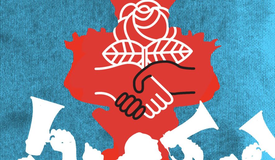 Immigrants supporting the Democratic Socialists of America illustration by Linas Garsys / The Washington Times