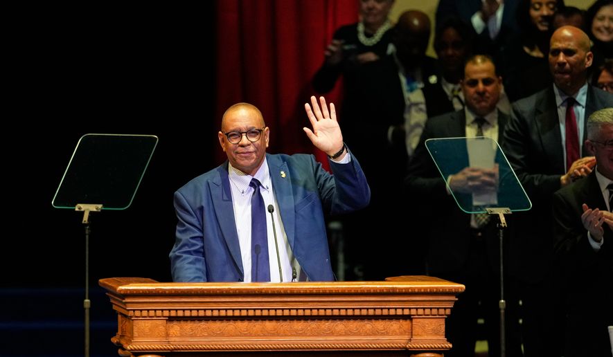 New Jersey Lt. Gov. Dale Caldwell waves after taking the oath of office during an inauguration ceremony in Newark, N.J., on Tuesday, Jan. 20, 2026. (AP Photo/Seth Wenig) **FILE**
