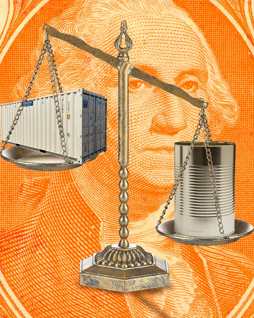 Steel and aluminum tariffs and cost of cans in the United States of America illustration by Linas Garsys / The Washington Times