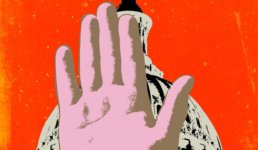 Congressional restraint illustration by Linas Garsys / The Washington Times