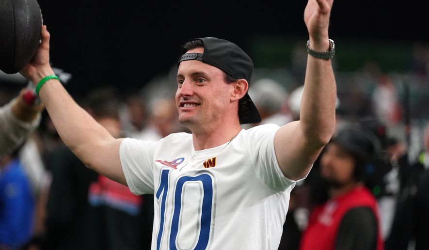 Washington Commanders punter Tress Way leaves the field after the 2026 NFL Pro Bowl Games on Tuesday, Feb. 3, 2026, in San Francisco. (Vera Nieuwenhuis/AP Content Services for the NFL)