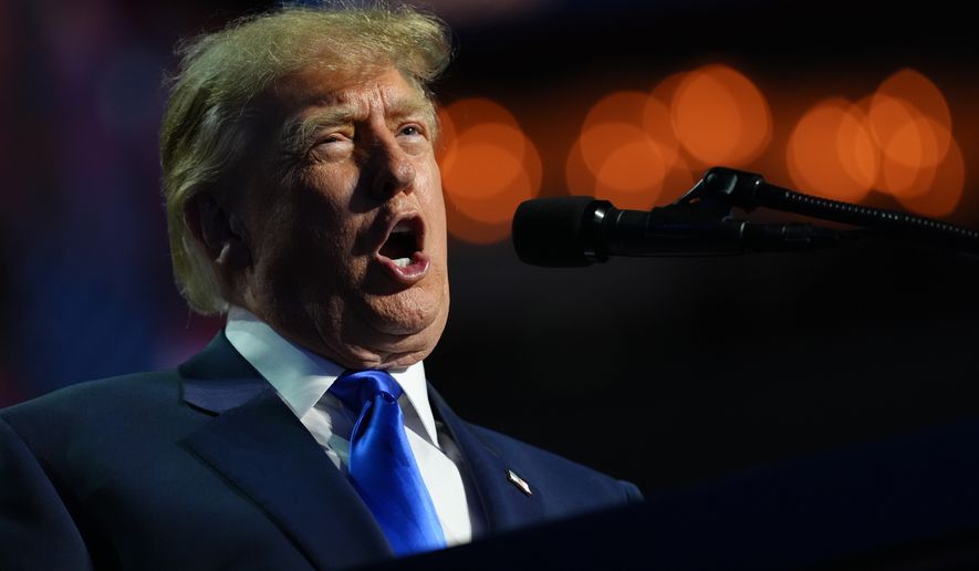 President Donald Trump speaks during the RNC Midterm Convention, Wednesday, Sept. 9, 2026, at the American Airlines Center in Dallas. (AP Photo/Jacquelyn Martin)