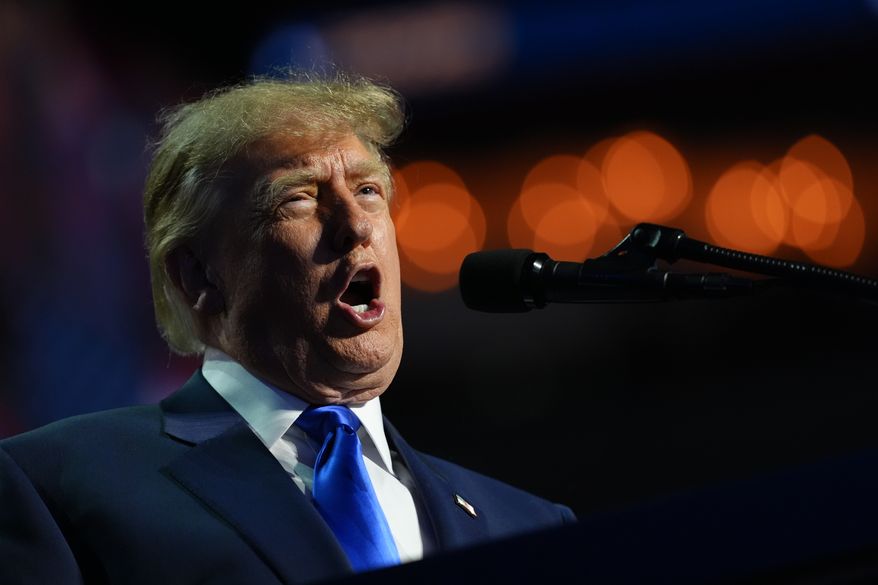 President Donald Trump speaks during the RNC Midterm Convention, Wednesday, Sept. 9, 2026, at the American Airlines Center in Dallas. (AP Photo/Jacquelyn Martin)