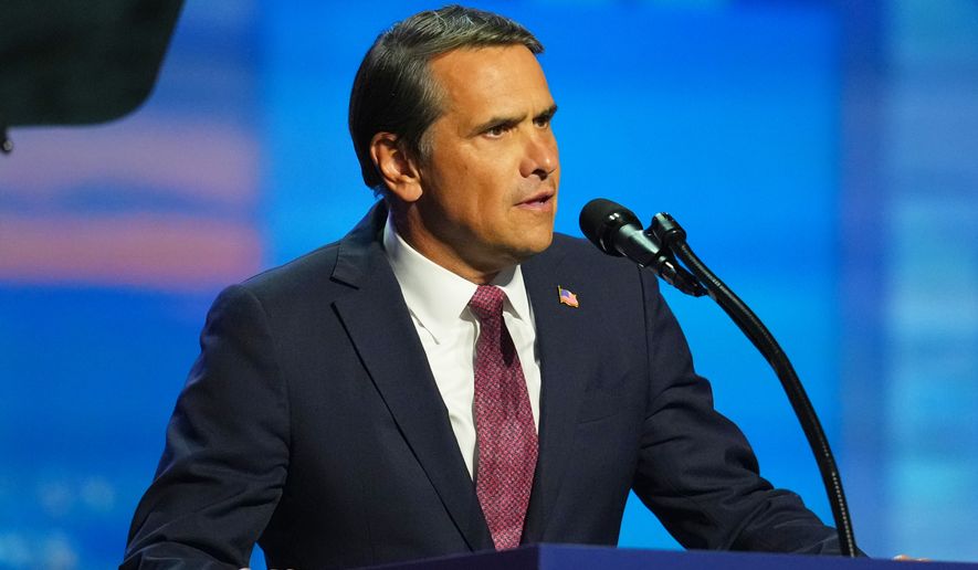 Attorney General Todd Blanche speaks at the Republican convention Wednesday, Sept. 9, 2026, in Dallas. (AP Photo/Julio Cortez)
