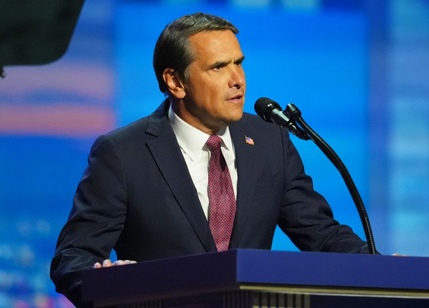 Attorney General Todd Blanche speaks at the Republican convention Wednesday, Sept. 9, 2026, in Dallas. (AP Photo/Julio Cortez)