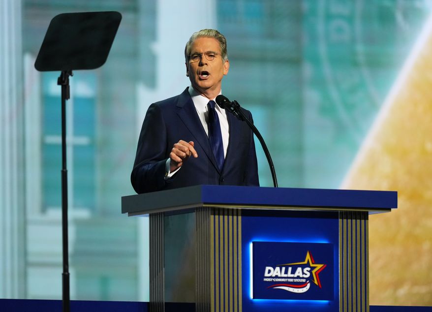 Treasury Secretary Scott Bessent speaks at the Republican convention Wednesday, Sept. 9, 2026, in Dallas. (AP Photo/Julio Cortez)