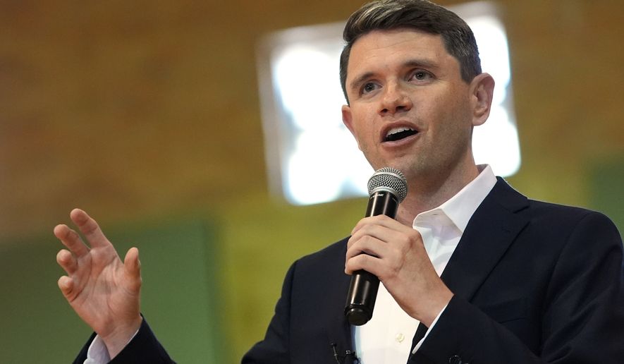 Democratic U.S. Senate candidate Texas state Rep. James Talarico speaks at a food drive at the Frederick Douglass Human Services and Justice Center, Wednesday, Sept. 9, 2026, in Dallas. (AP Photo/Julia Demaree Nikhinson)