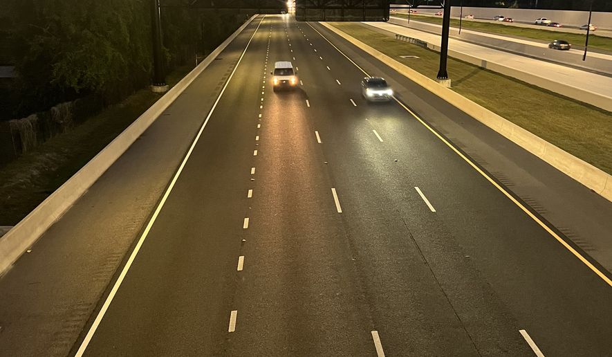 Above an overpass at night. File photo credit: briannexrose via Shutterstock.