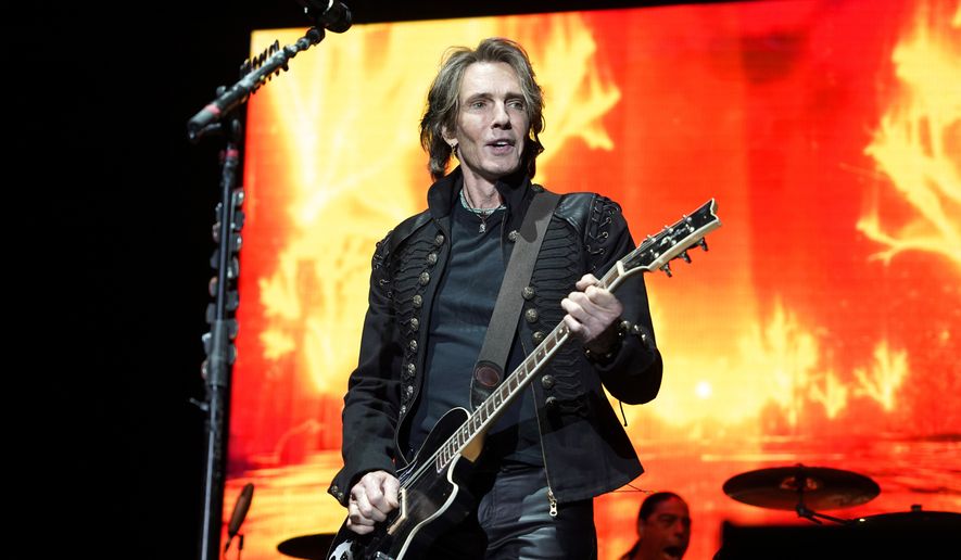 Rick Springfield performs Thursday, Aug. 31, 2023, at RiverEdge Park in Aurora, Ill. (Photo by Rob Grabowski/Invision/AP)