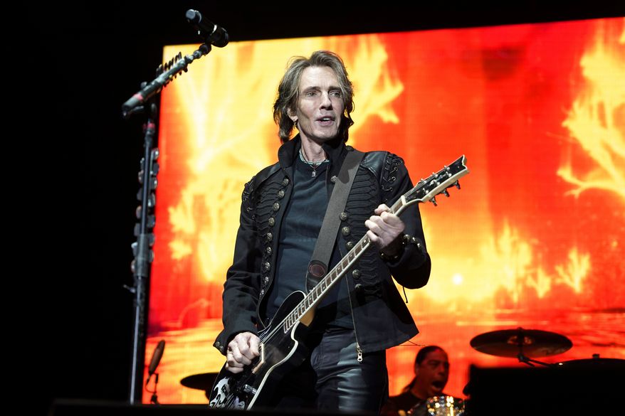 Rick Springfield performs Thursday, Aug. 31, 2023, at RiverEdge Park in Aurora, Ill. (Photo by Rob Grabowski/Invision/AP)