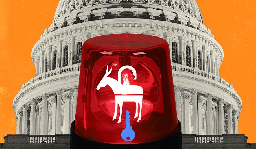 Democrats gaining control of Congress illustration by Linas Garsys / The Washington Times