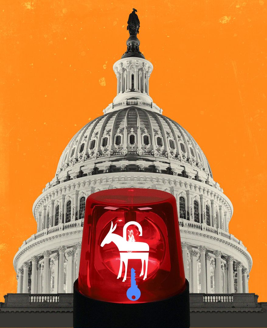 Democrats gaining control of Congress illustration by Linas Garsys / The Washington Times