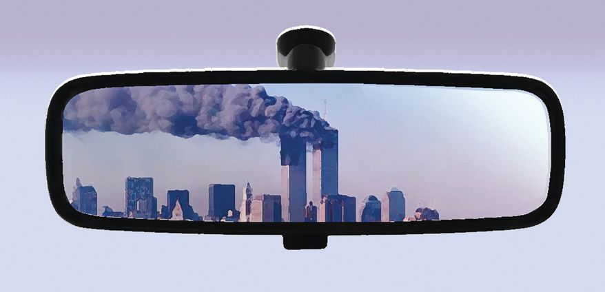 Looking back at the 9/11 terrorist attacks on the United States of America illustration by Alexander Hunter/The Washington Times