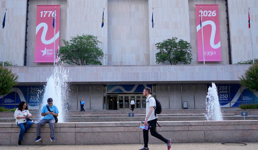 People visiting the Smithsonian Museum of American History on the National Mall in Washington, Tuesday, Sept. 8, 2026. (AP Photo/Pablo Martinez Monsivais,File)