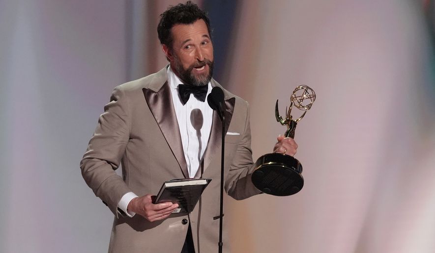 Noah Wyle accepts the award for outstanding lead actor in a drama series for "The Pitt" during the 78th Emmy Awards on Monday, Sept. 14, 2026, at the Peacock Theater in Los Angeles. (AP Photo/Chris Pizzello)