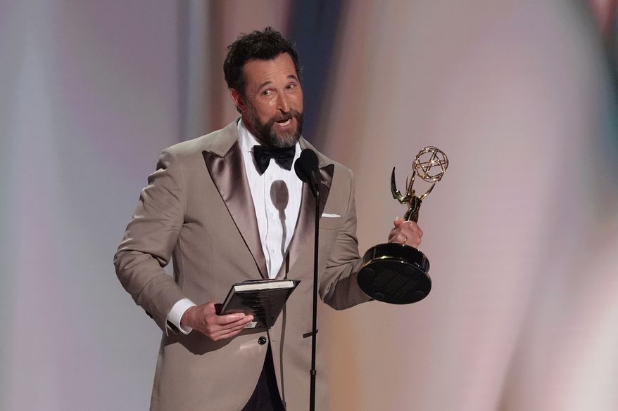 Noah Wyle accepts the award for outstanding lead actor in a drama series for "The Pitt" during the 78th Emmy Awards on Monday, Sept. 14, 2026, at the Peacock Theater in Los Angeles. (AP Photo/Chris Pizzello)