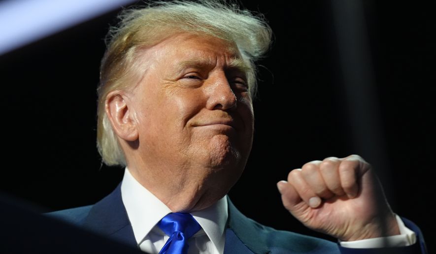 President Donald Trump speaks during the RNC Midterm Convention, Wednesday, Sept. 9, 2026, at the American Airlines Center in Dallas. (AP Photo/Jacquelyn Martin)