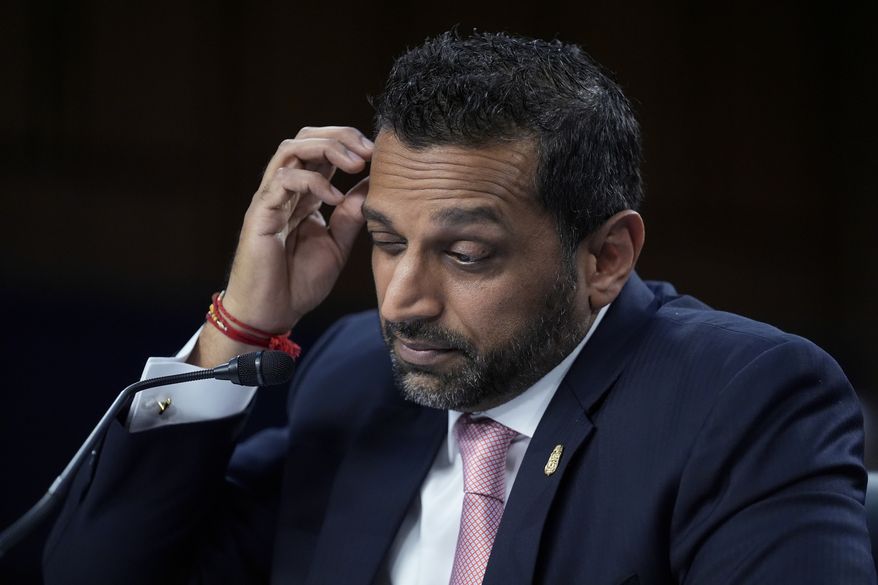 FBI Director Kash Patel testifies during the Senate Judiciary hearing on Oversight of the Federal Bureau of Investigation, Tuesday, Sept. 15, 2026 in Washington. (AP Photo/Manuel Balce Ceneta)