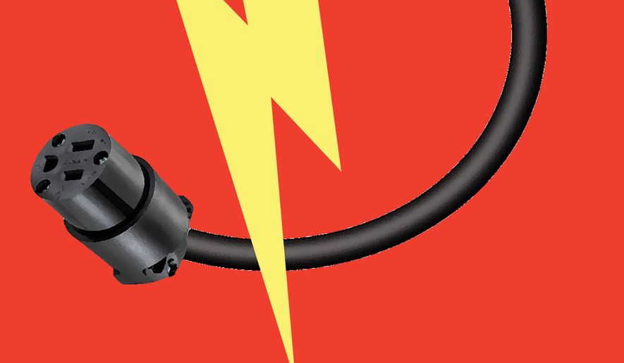 Rising costs of electricity illustration by Alexander Hunter/The Washington Times