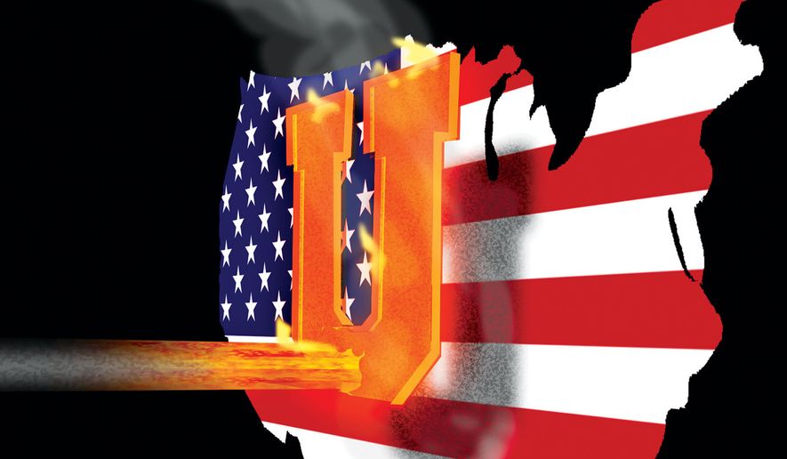 Terrorist sympathizing foreign students in the United States of America illustration by Alexander Hunter/The Washington Times